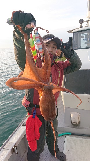 明石沖でシーズン前の船タコ釣行