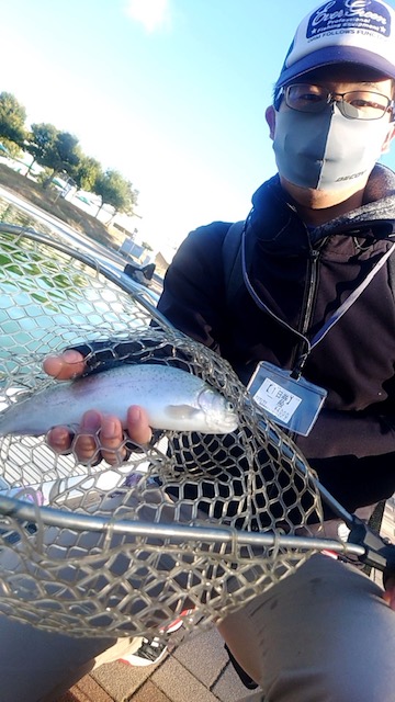 大阪府豊中市の管理釣り場でニジマス釣果