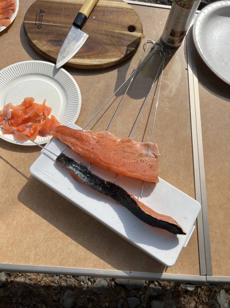 大阪府高槻市の芥川マス釣り場にてBBQとニジマス釣果