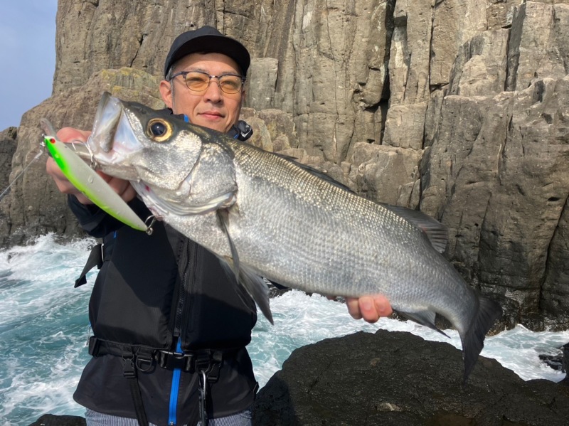 長崎県五島列島ロックショアでヒラスズキ釣果