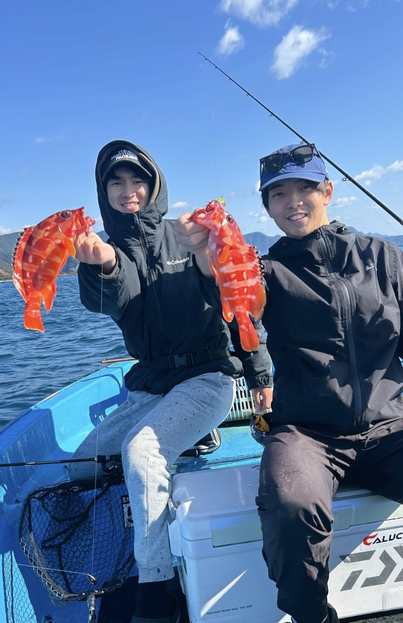 三重県大紀町錦のレンタルボートでアカハタとアオリイカ釣果