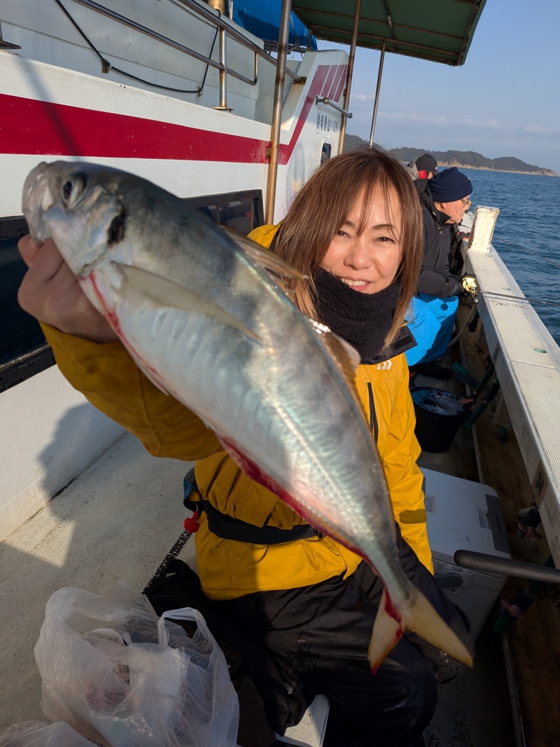 和歌山県加太沖の船釣りで鬼アジ釣果