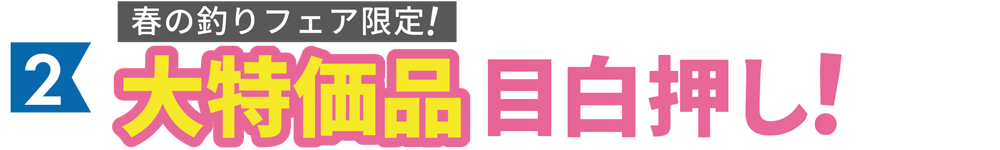 春の釣りフェア限定 大特価商品目白押し！